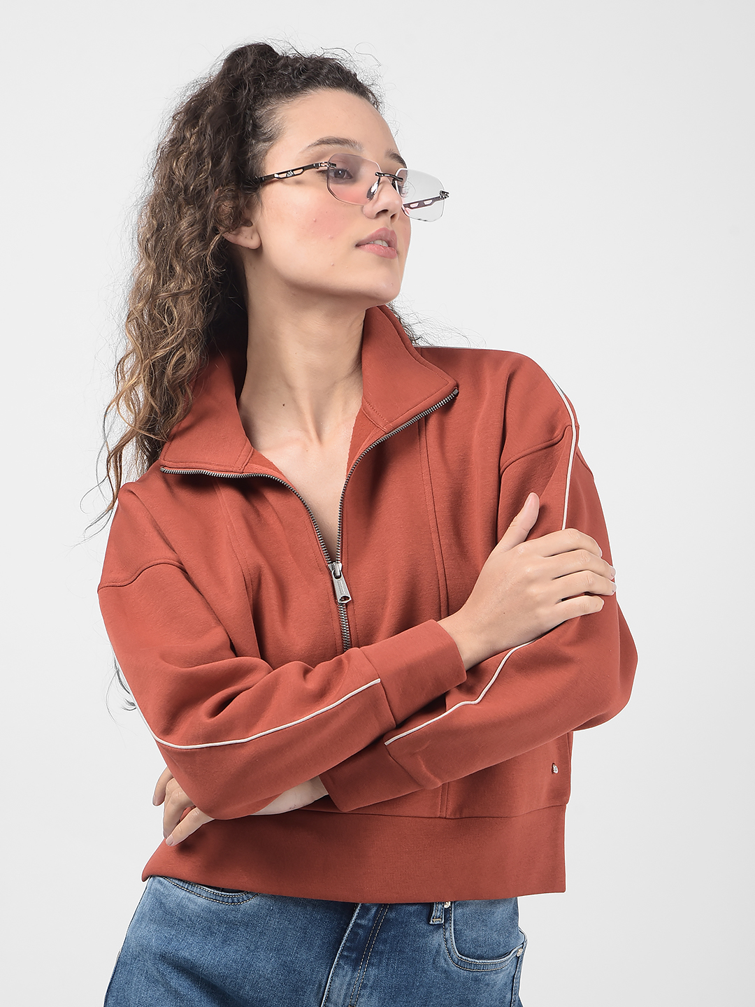 Numero Uno Women Solid Brown Sweat Shirt